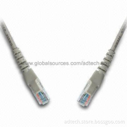 Slim Cat6 Patch Cable with UTP Connector and Molded Boot, Various Colors and Lengths are Available